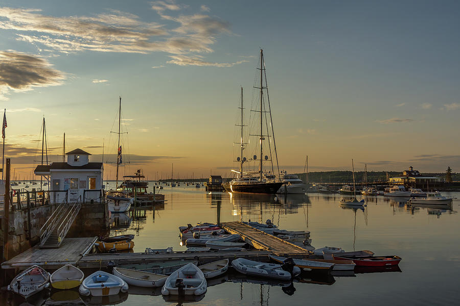 Rockland Harbor Maine Morning With The Motor Sailing Yacht Tamsen