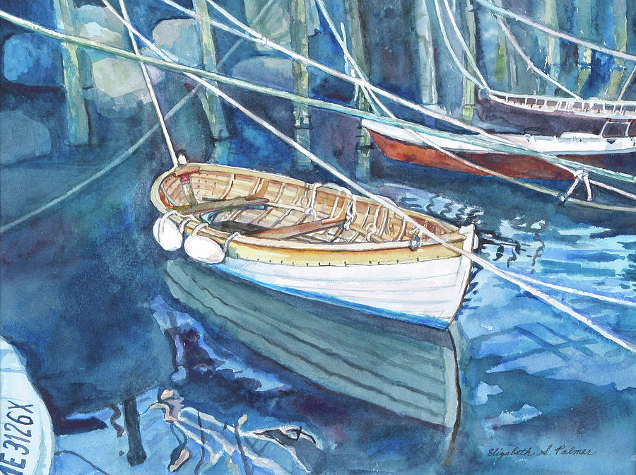 Rockport Dory Painting by Elizabeth Palmer