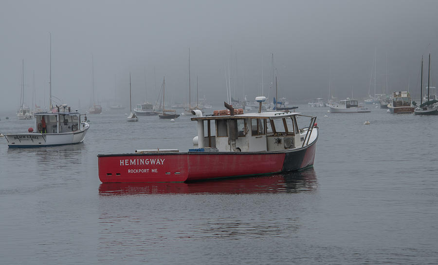 Rockport Harbor Misty Morning Photograph by Marcy Wielfaert