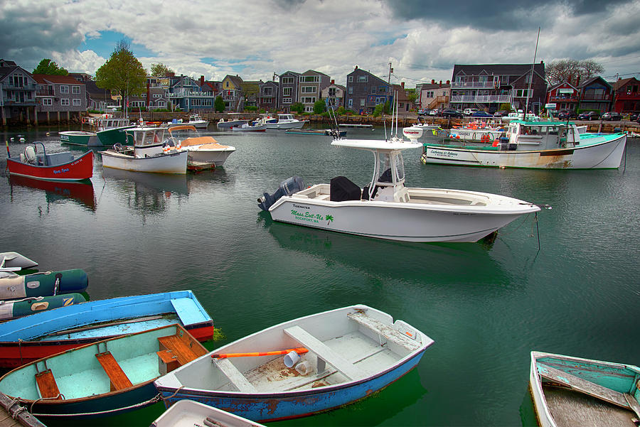Rockport Harbor On A Cloudy Day Photograph
