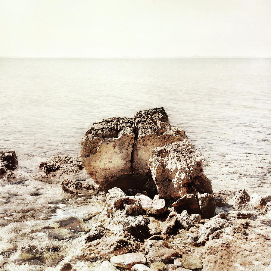Rocks And Water. Seascape In Neutral Colors Photograph
