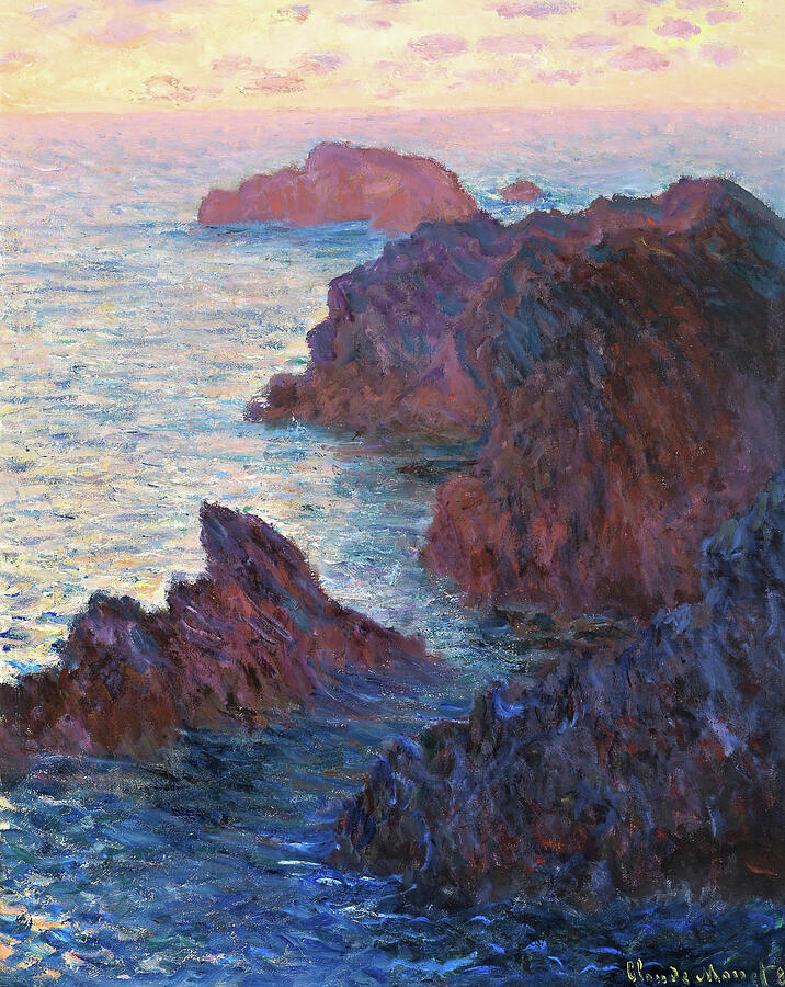 Claude Monet Painting - Rocks at Belle-Isle, Port-Domois - Digital Remastered Edition by Claude Monet