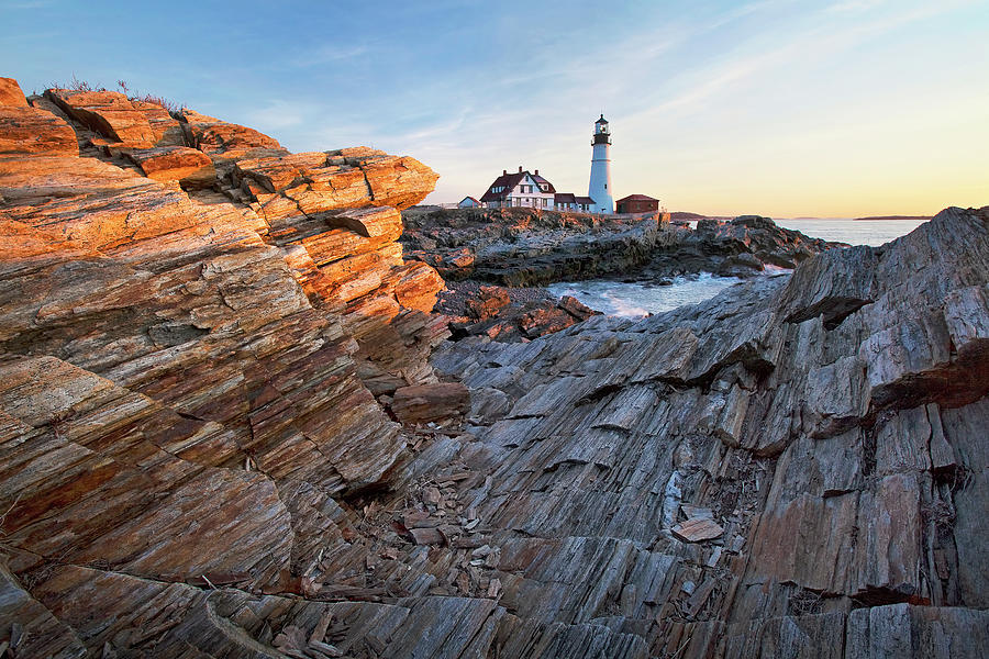 Rocks at Portland Head Photograph by Eric Gendron