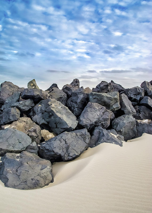 Rocks Between Sand And Sky Photograph by Gary Slawsky