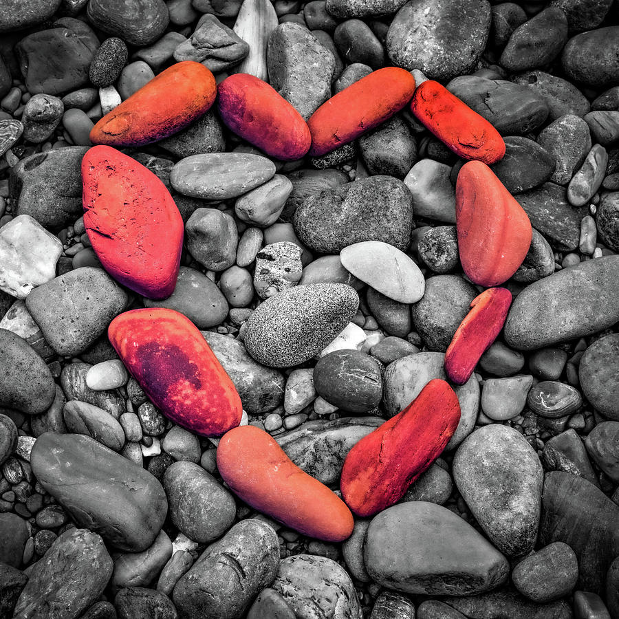 Rocks Of Love - Selective Color 1x1 Photograph by Gregory Ballos