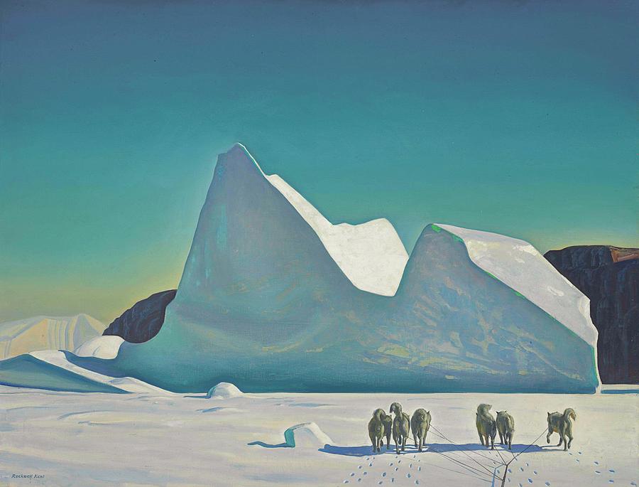 Greenland Painting - Rockwell Kent Iceberg and Sledge Dogs, Greenland by Dan Hill Galleries