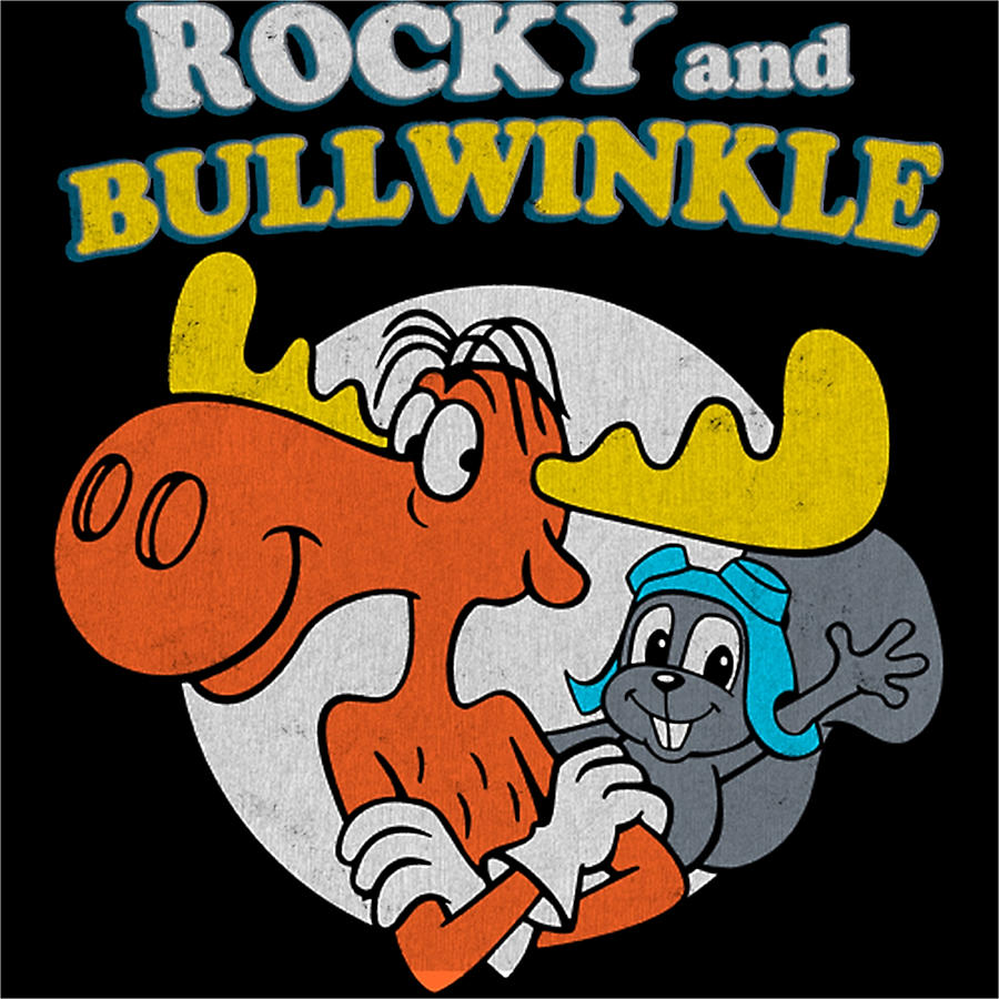 Rocky and bullwinkle Vintage Painting by Rocky and bullwinkle Vintage ...