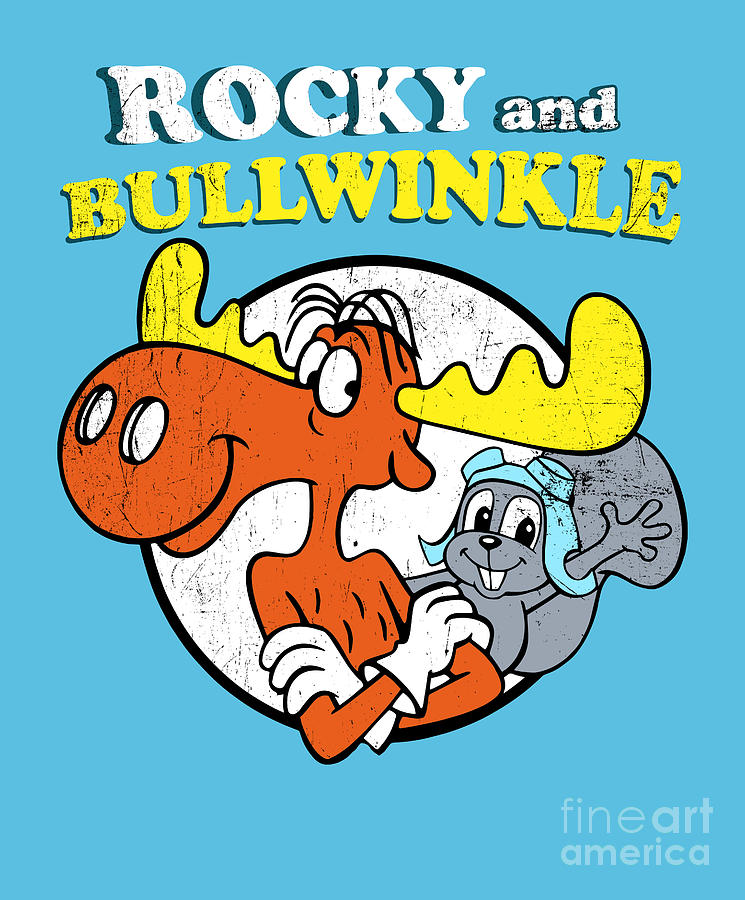 Rocky and bullwinkle Vintage Digital Art by Sheryl D Simpson - Fine Art ...