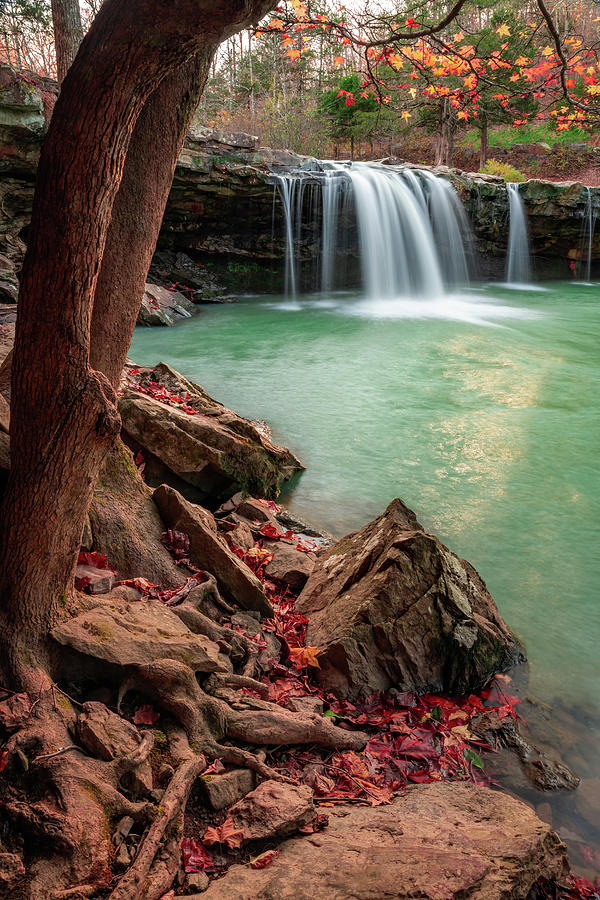 Rocky Autumn Shores At Falling Water Falls Photograph by Gregory Ballos