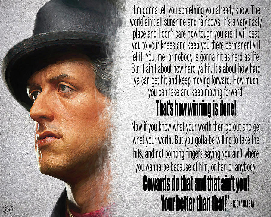 Rocky Balboa Inspirational Quote Digital Art By Rick Wiles