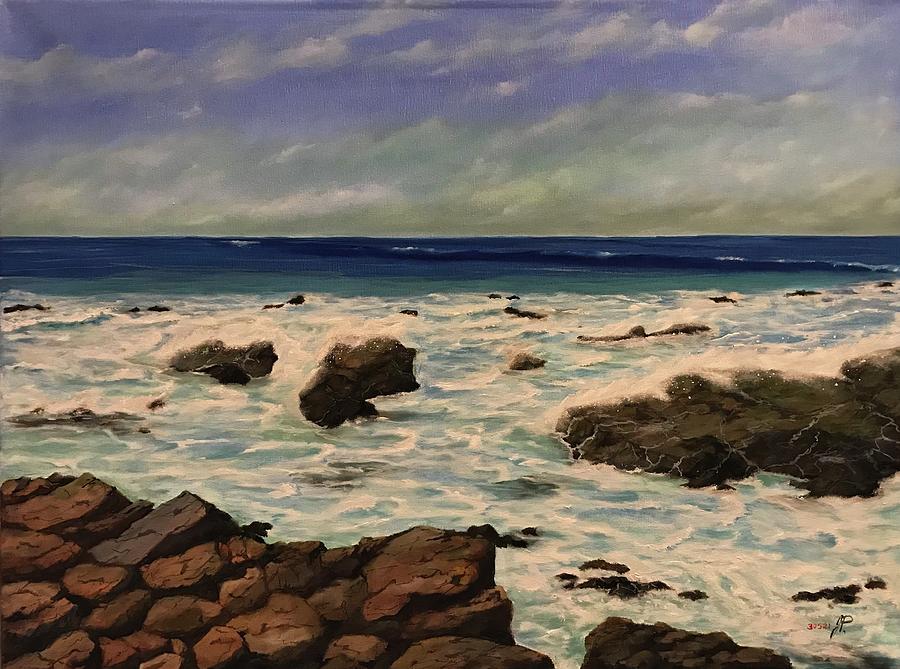 Rocky beach Painting by Cindy Wu - Fine Art America