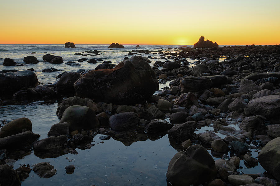 Rocky Beach Sunset at Low Tide Photograph by Matthew DeGrushe