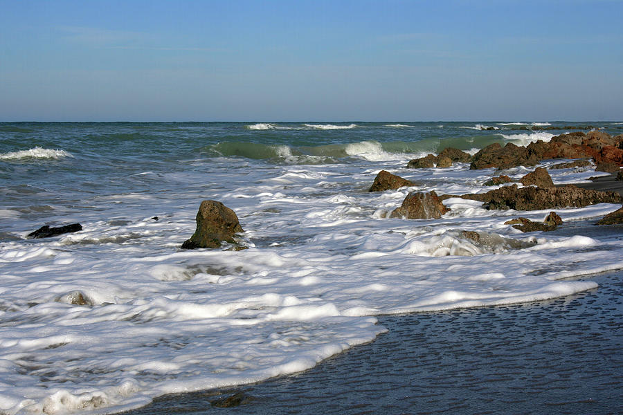 Rocky Beach Waves Photograph by Robert Wilder Jr