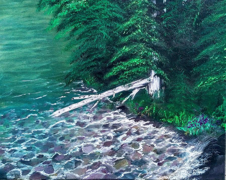 Rocky Clear Waters Painting by Lynne McQueen