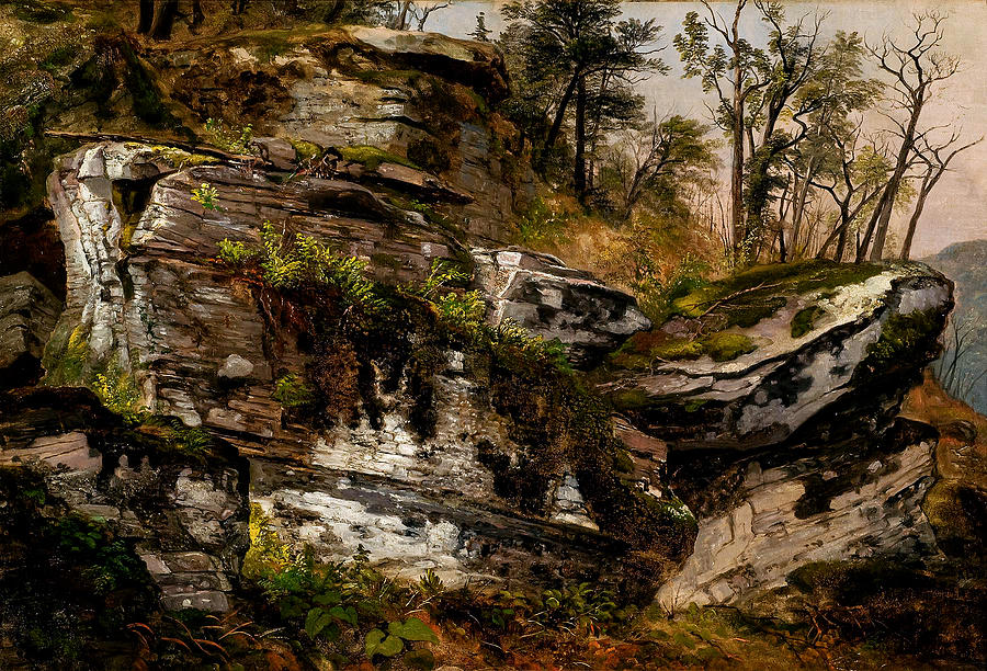 Rocky Cliff By Asher B Durand 1796 1886 Painting