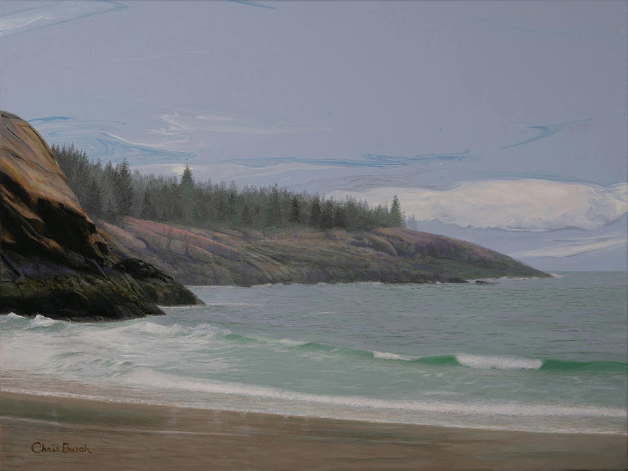 Rocky Coast Painting by Chris Busch