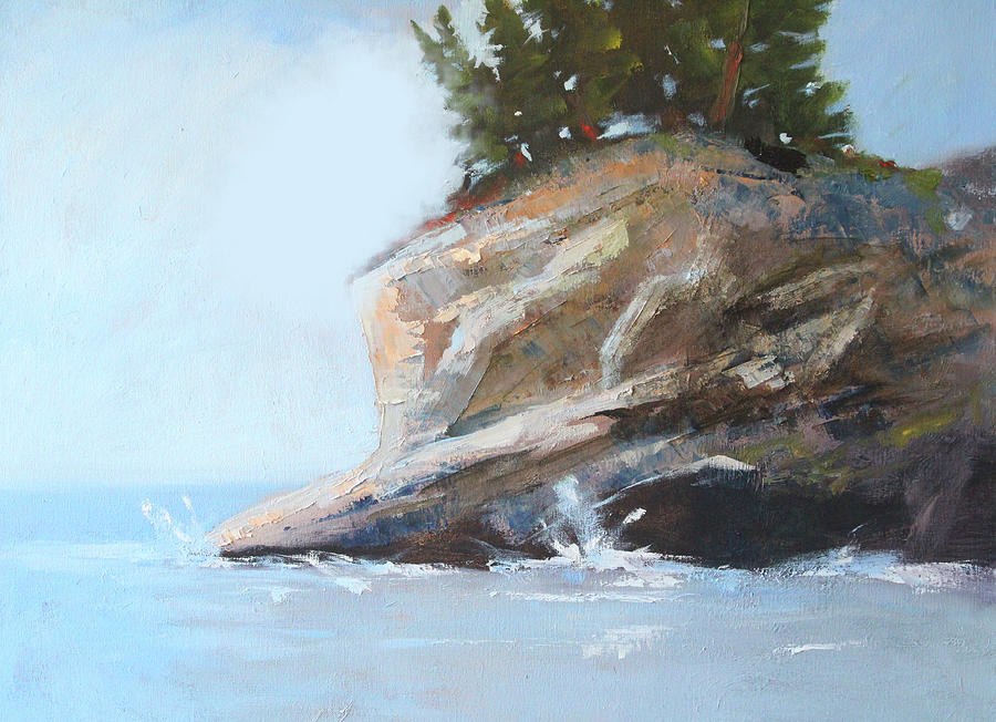 Rocky Coast Painting by Nancy Merkle