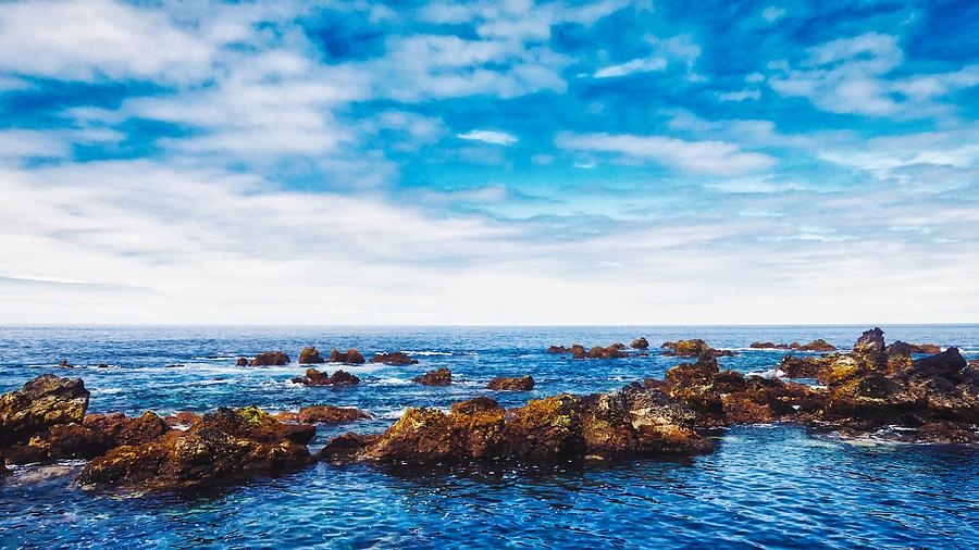 Rocky Coast Seascape Horizon Photograph by Marco Sales