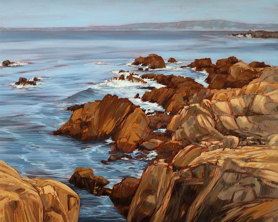 Rocky Coast Painting by Tom Taneyhill