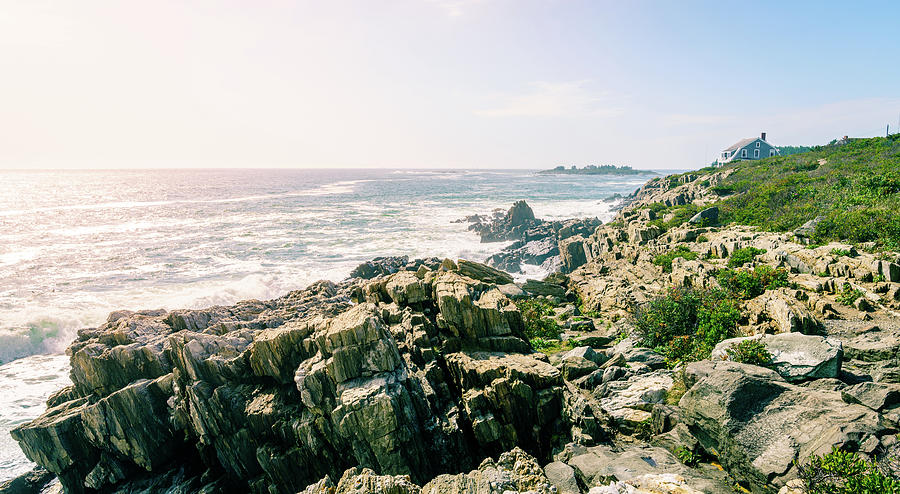 Rocky Coastline of Bailey Island Photograph by Alexey Stiop