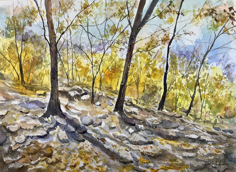 Fall Painting - Rocky Hillside by Jean Costa