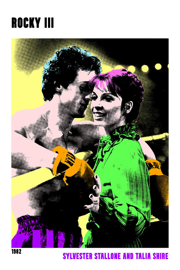 Rocky III, 1982, pop art movie poster Mixed Media by Movie World Posters