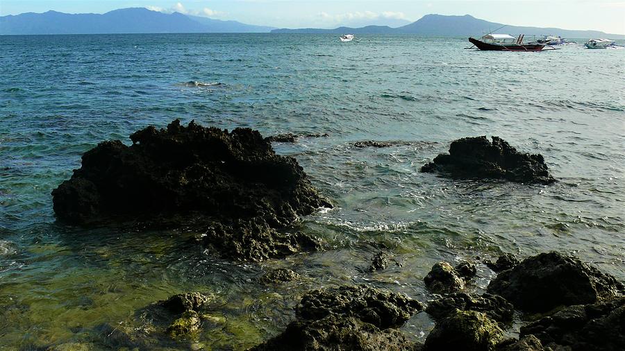 Rocky Landscape with boats, Mindoro Island Photograph by Robert Bociaga