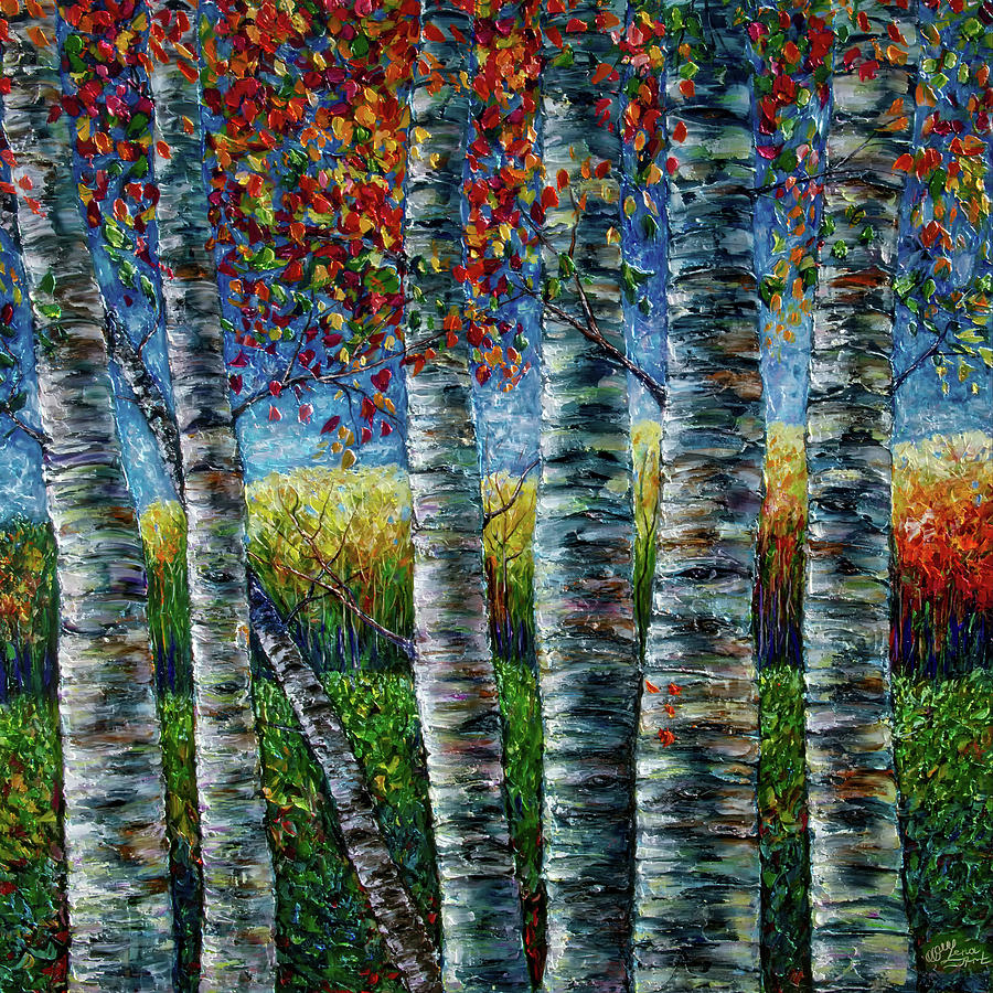 Rocky Mountain High - Colorado Aspens   Painting by OLena Art
