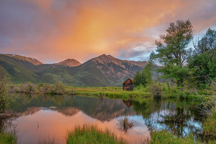 Rocky Mountain Peaceful Sunset Reflection Photograph by Aaron Spong