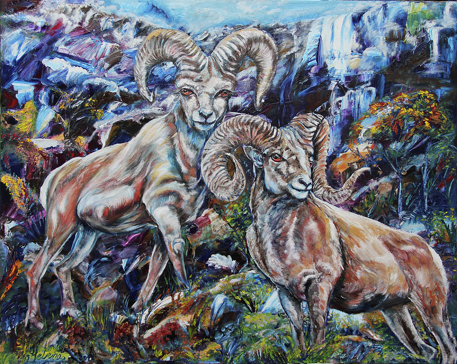 Rocky Mountain Rams Painting by Yelena Rubin - Fine Art America