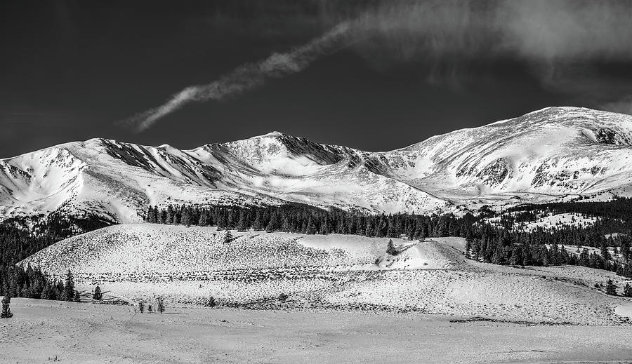 Rocky Mountain Winter, Black and White Photograph by Marcy Wielfaert