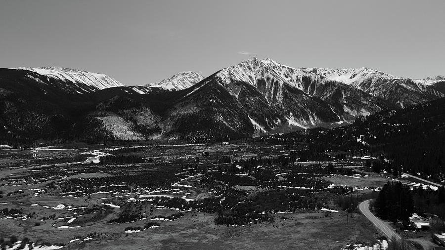 Rocky Mountains in Colorado in black and white Photograph by Eldon McGraw