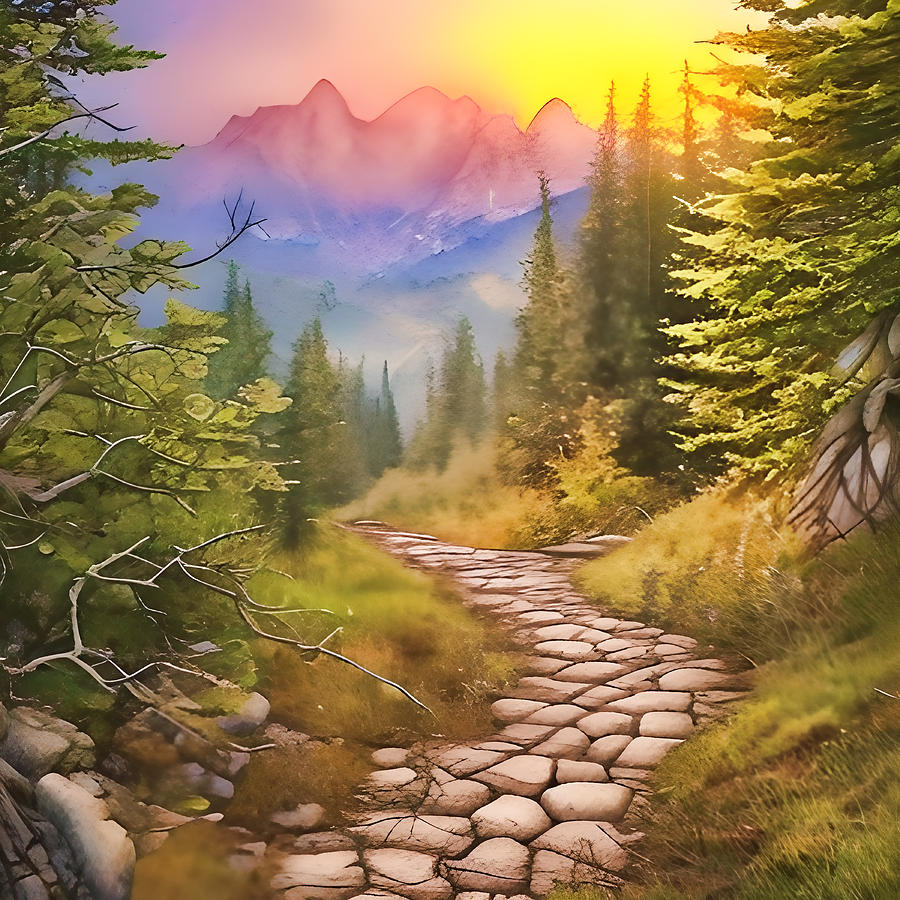 Rocky Path Digital Art by Karuna Basandra Pixels