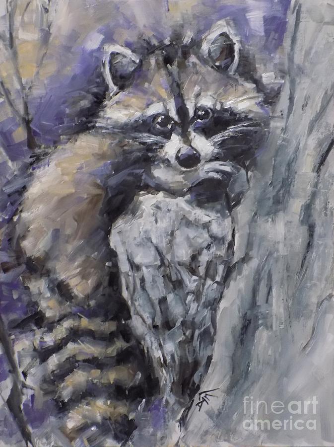 Rocky Raccoon Painting by Dan Campbell