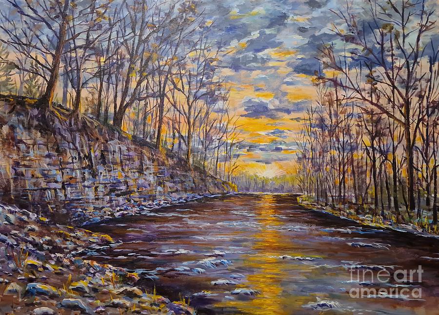 Rocky River Abbeyville Ohio Painting by Lou Ann Bagnall - Fine Art America