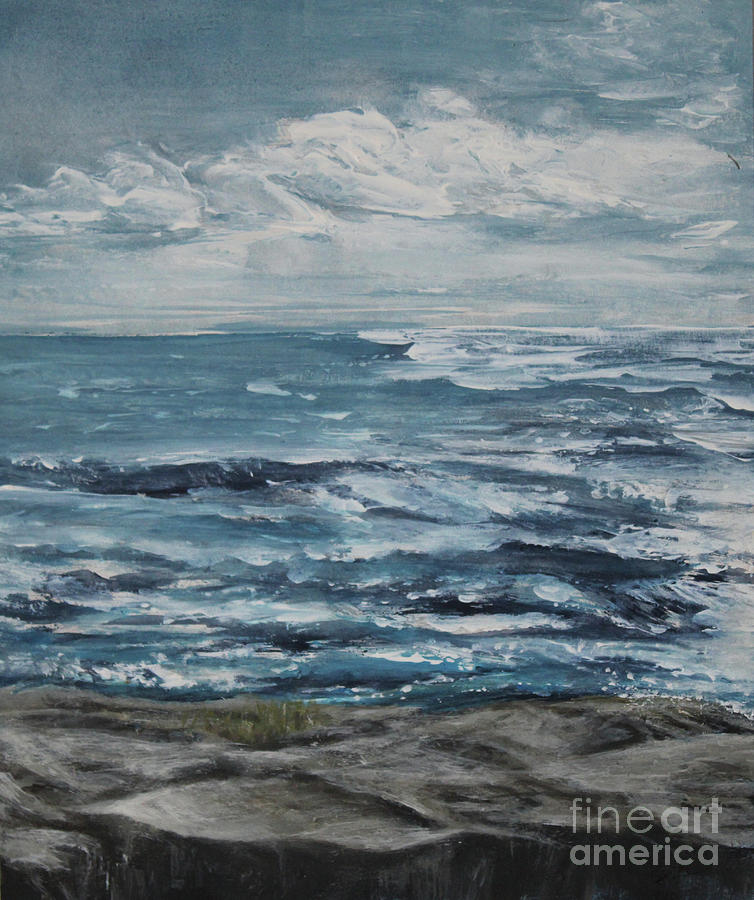 Rocky Shore Painting by Jane See