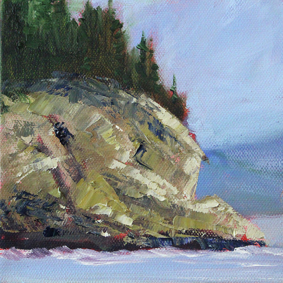 Rocky Shore Painting by Nancy Merkle