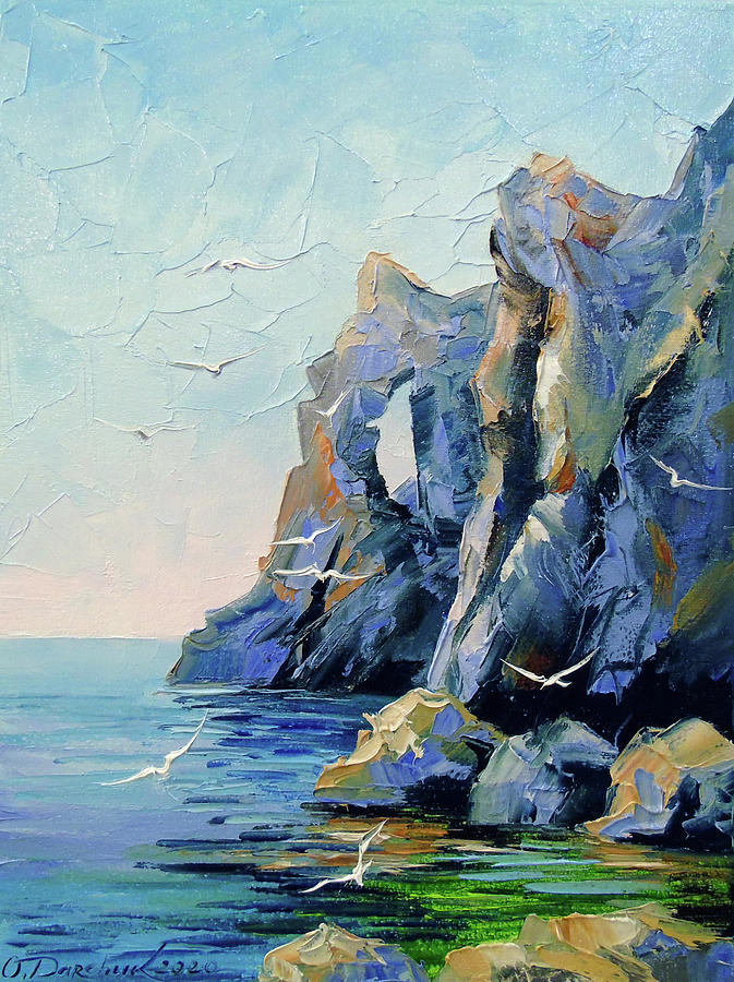 Rocky Shore Painting By Olha Darchuk