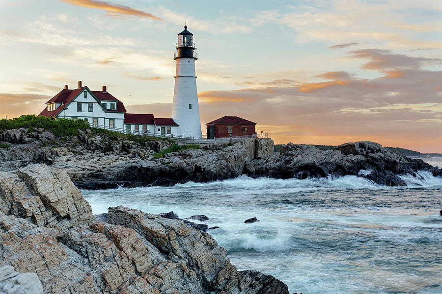 Rocky Shoreline at Portland Head Light Photograph by Andrew Pacheco