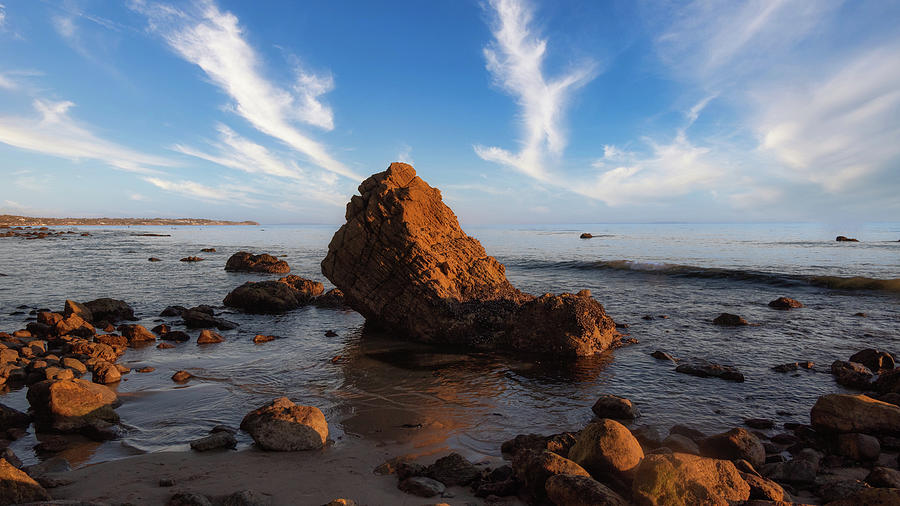 Rocky Shoreline in Malibu Photograph by Matthew DeGrushe