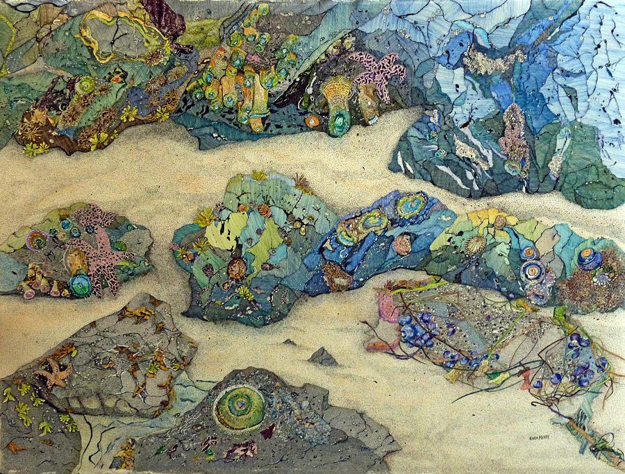 Rocky Shoreline Painting by Karen Merry