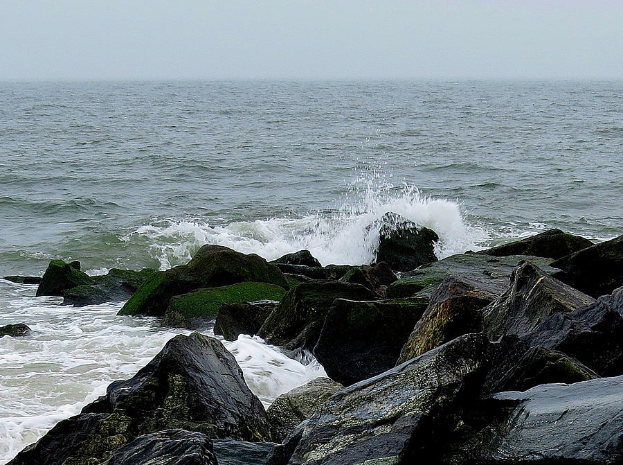 Rocky Shores of the Atlantic Ocean in Cape May New Jersey Photograph by Linda Stern