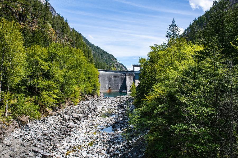Rocky Skagit River Bed and Gorge Dam Photograph by Tom Cochran