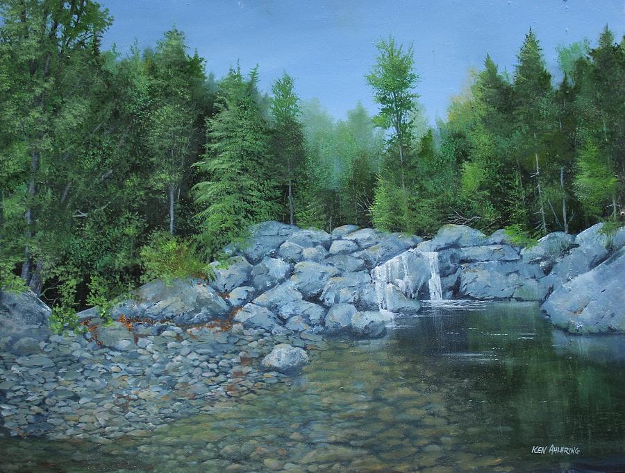 Rocky Stream Painting by Ken Ahlering