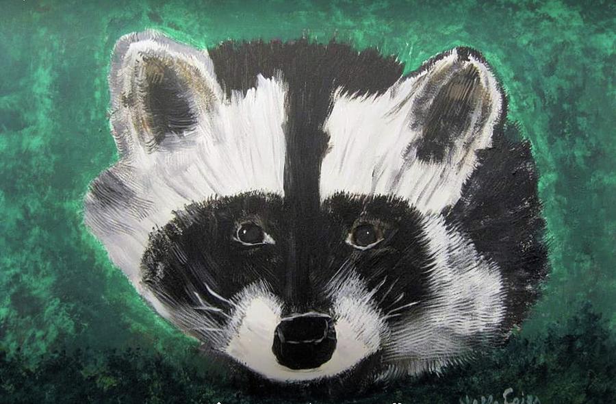 Rocky The Raccoon Painting By Nella Coiro Fine Art America