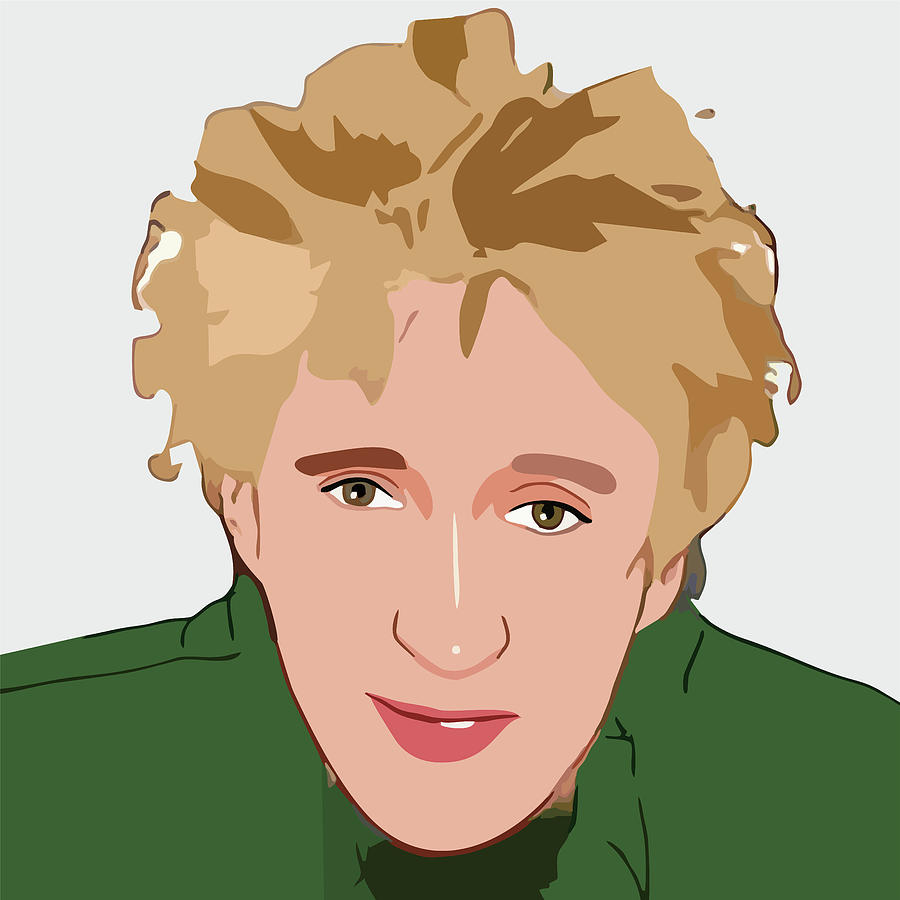 Rod Stewart Cartoon Portrait 1 Digital Art by Ahmad Nusyirwan - Pixels