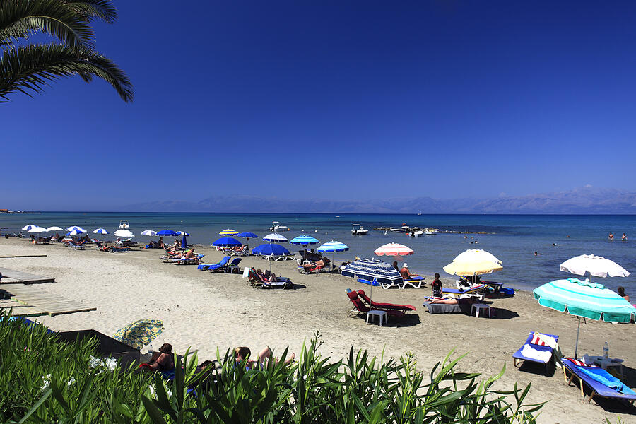 Roda resort beach, Corfu Photograph by Dave Porter Peterborough Uk