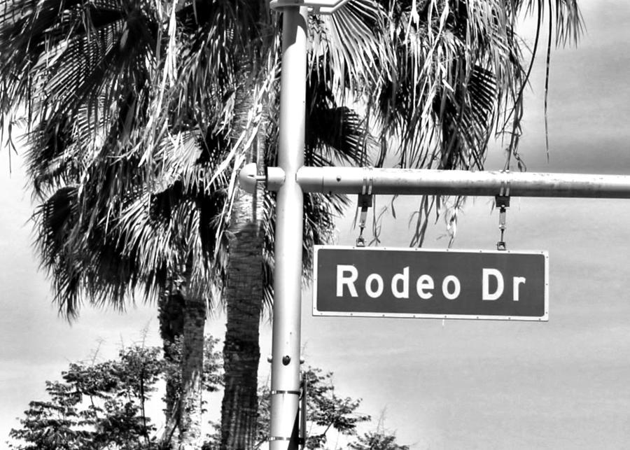 Rodeo Drive Sign BW Photograph by Mary Pille - Pixels