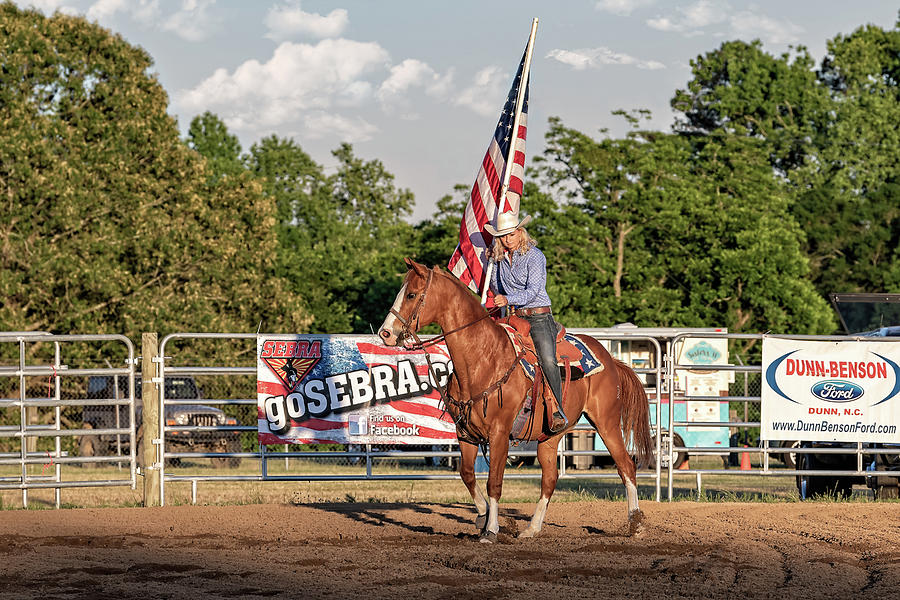Rodeo Flag Girl Photograph by Fon Denton