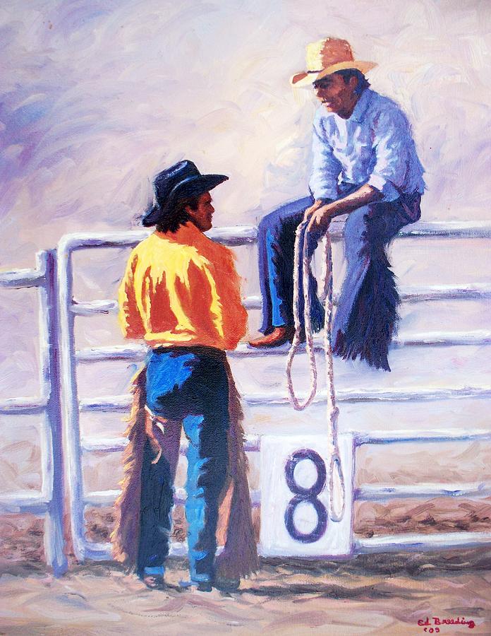 Rodeo Talk Painting By Ed Breeding 